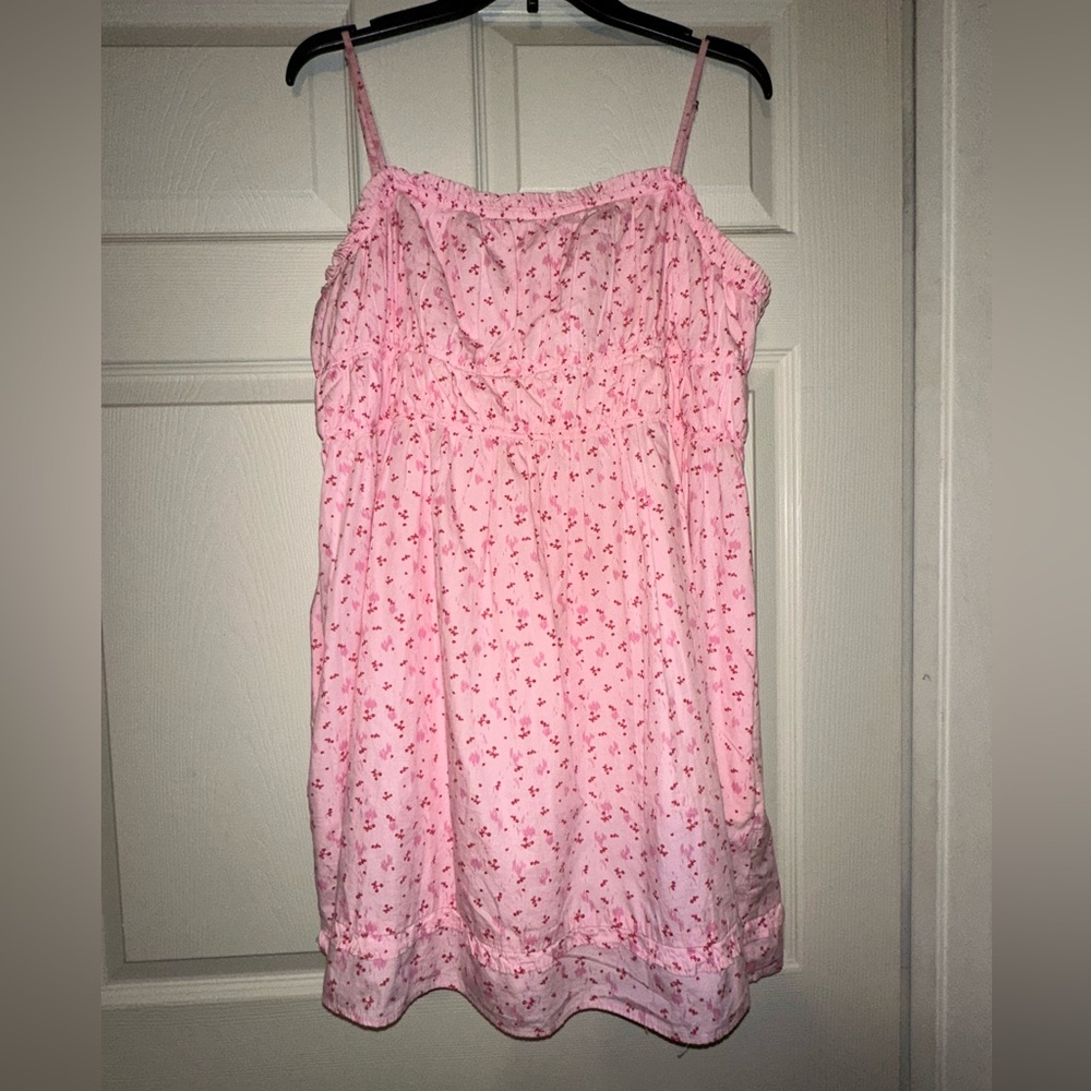 Free People Gabby Cherry Print Mini Sleeveless Dress Size Large Women